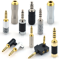 Adaptateur audio 4,4 mm 5 pôles mâle vers 3,5 mm stéréo femelle, boîtier en aluminium, laiton plaqué or, convertisseur de prise HIFI équilibré