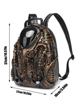 Sac à dos unisexe personnalisé de style Y2K transfrontalier, unique, en acrylique et PU, avec sangle à coussin d'air, style street punk prédateur