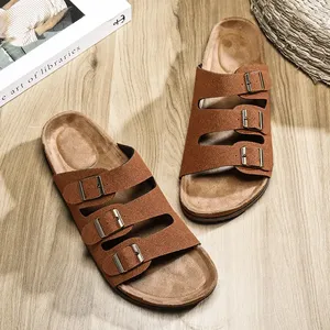 2025 Sommer Neue Sport-Strandschuhe für Herren Dreireihige Rutschfeste Plateau-Sandalen Offene Flache Weich Gepolsterte Sohle Lässige Herrenbekleidung - Product Image 5