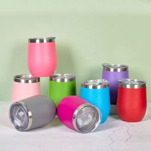 Wholesale 304 Stainless Steel Eggshell Cup 12oz Double Vacuum U-Shaped <b>Thermos</b> for Red Wine & Beer Foreign Trade - Product Image 4