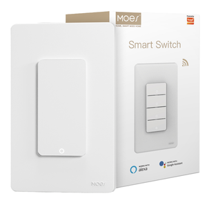 مفتاح واي فاي ذكي MOES Tuya إصدار أمريكي 1-4 عصابات بسلك أرضي ومحايد للتحكم عن بعد عبر التطبيق يعمل مع Alexa و Google Home - Product Image 1