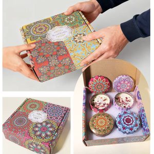 Set Regalo di Candele Profumate in Barattolo di Latta Personalizzato di Lusso, Candela in Cera di Soia Premium OEM con Fiori Secchi per il Mercato del Medio Oriente - Product Image 6