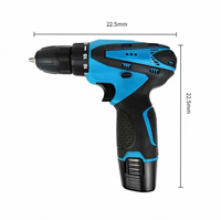 Perceuse à percussion sans fil industrielle portable 10 mm avec visseuse à vitesse variable, batterie lithium-ion 12 V, ensemble d'outils à main