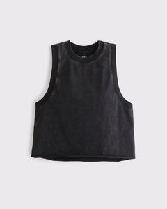 Haut court sans manches Leduo personnalisé, style vintage délavé, col rond, coupe ample, décontracté, pour femme, idéal pour le sport - Product Image 3