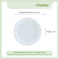 Assiettes rondes jetables en MFPP durables de 9 pouces, vaisselle de qualité alimentaire, assiettes pour anniversaire, mariage, pique-nique, collation