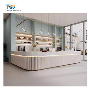 Comptoir de salon de thé en acier inoxydable Pioneer avec design de bar à thé à bulles - Product Image 4