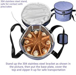 Bolsa Térmica Redonda Oxford para Pizza, Bandeja Aislada para Tartas, Porta Tartas de Dos Niveles para Picnics, Campamentos y Fiestas - Product Image 5