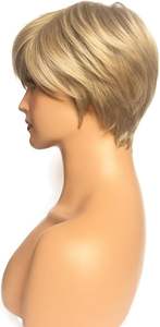 Peluca de Cabello Sintético Rubio <span class=keywords><strong>Corto</strong></span> y Liso Moderno Royalfirst para Mujer, Ligera, de Aspecto Natural, Cómoda, al por Mayor - Product Image 5