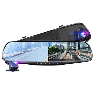 4.5 ''LCD dello schermo dello Specchio Dash Camme per Auto Anteriore e Posteriore 1080P Dell'automobile del Registratore DVR G-Sensore di Visione Notturna Specchio Retrovisore Della Macchina Fotografica