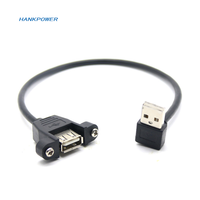 Rechtwinkliger USB-A-Stecker an USB 2.0 Ein Verlängerung kabel für die Buchsen montage mit Schraube
