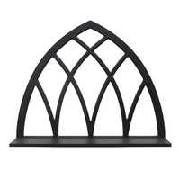 Étagère murale décorative en bois style ferme moderne avec cadre de fenêtre cintrée, décoration murale pour la maison, style campagnard, vente en gros