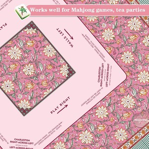 Nappe de mahjong 55& # <span class=keywords><strong>34</strong></span>; Planche d'activités carrée en polyester avec règles pour les soirées de jeu en famille et les fournitures pour fêtes - Product Image 4