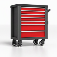 Chariot à outils en acier robuste avec panneau latéral ouvrable, 7 tiroirs, capacité de 300 kg, verrouillage à 3 points, personnalisable OEM/ODM/OBM pour la réparation automobile