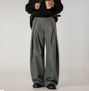 <span class=keywords><strong>Pantaloni</strong></span> Larghi <span class=keywords><strong>Plissettati</strong></span> Vintage, <span class=keywords><strong>Pantaloni</strong></span> Dritti Casual da <span class=keywords><strong>Uomo</strong></span>, <span class=keywords><strong>Pantaloni</strong></span> Sportivi Anti-Pilling, Anti-Piega, Traspiranti e Comodi - Product Image 3