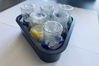 Jeu à boire en verre de 6 tasses avec 6 tables à boules et billard en verre pour les fêtes et la cuisine Accessoires de bar