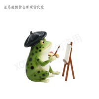 Statue en résine de grenouille artistique, cadeau personnalisé en résine, charmante décoration de table, figurine d'amphibien fantaisiste, cadeau idéal pour les peintres