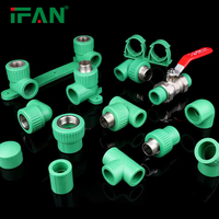 IFAN Prix d'usine en gros, tuyaux et raccords PPR de 20-110 mm, matériel de plomberie, raccords PPR en plastique vert