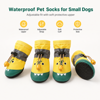 Chaussettes pour animaux de compagnie en coton imperméable à motif animal personnalisé avec semelle en caoutchouc antidérapante pour les promenades sous la pluie des chiens, commandes OEM