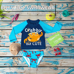 Maillot <span class=keywords><strong>de</strong></span> <span class=keywords><strong>bain</strong></span> 3 pièces imperméable crème solaire personnalisable pour enfants Maillot <span class=keywords><strong>de</strong></span> <span class=keywords><strong>bain</strong></span> durable à motif imprimé pour garçon pour le groupe d'âge des enfants - Product Image 2