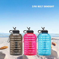 Bouteille d'eau sport de 3,78 L (1 gallon) avec paille, en plastique PP écologique, pour la gym et le camping – Prête à l'emploi et pratique