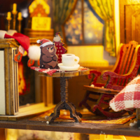 Nouveau produit 2026 M2516 Maison miniature de Noël enchantée, cadeau de Noël, maison de poupée, kit de maison de poupée en bois