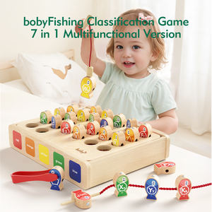 Giocattoli sensoriali in legno Montessori per bambini da 1 a 3 anni, gioco magnetico di pesca e selezione con 26 lettere - Product Image 2