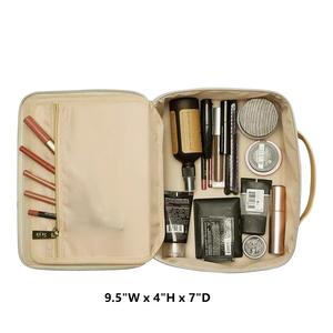 Neceser de viaje personalizado de Pu suave neceser de mujer neceser de lujo transparente para maquillaje con espejo - Product Image 2