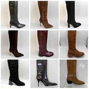 Botas Altas de <span class=keywords><strong>Invierno</strong></span> para <span class=keywords><strong>Mujer</strong></span>, Talla Grande 46, Anchas, Estilo Western, Tacón Bajo y Grueso, Cuero Genuino, Cierre Lateral con Cremallera - Product Image 2