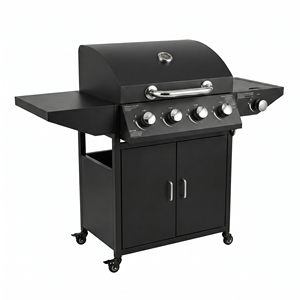 Grill a Gas Propano da 50.000 BTU con 4 Bruciatori e Fornello Laterale, Barbecue Portatile su Carrello per Giardino, Patio, Campeggio - Product Image 3
