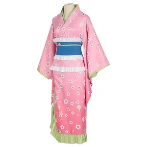 Disfraz de <span class=keywords><strong>Cosplay</strong></span> de Anime Demon Slayer, Kimono Rosa con Estampado Floral, Haori, Conjunto Completo de Halloween para Mujer Adulta, Vestido de Fiesta Temática de <span class=keywords><strong>Sakura</strong></span> de Poliéster - Product Image 5