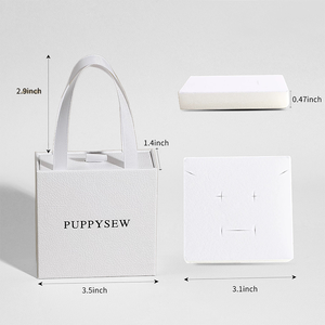 Перерабатываемая Роскошная маленькая бумажная шкатулка для ювелирных изделий с логотипом ручной работы, экологически чистый ящик для сережек, Подарочная матовая ламинированная печать - Product Image 5