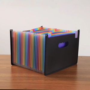 Carpeta de escritorio A4 de acordeón arcoíris portátil personalizada, carpeta de archivos de plástico expansible de Color - Product Image 6