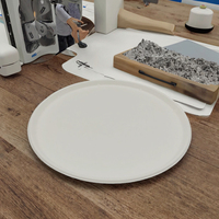 Assiette à pizza jetable écologique Green Olive de 12 pouces en bagasse de canne à sucre, compostable et compatible micro-ondes pour les fêtes
