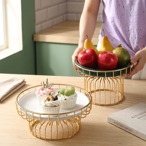 Support à gâteau rond en métal, présentoir à desserts, plateau de service en fil métallique pour cupcakes, pâtisseries, décoration de table de fête - Product Image 3