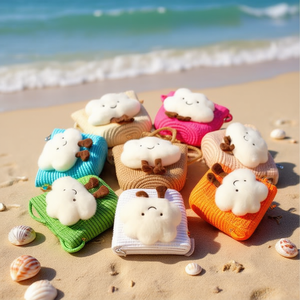 Mini sac nuage 13x10x7cm, design mignon en peluche pour enfants, jouets de plage - Product Image 2
