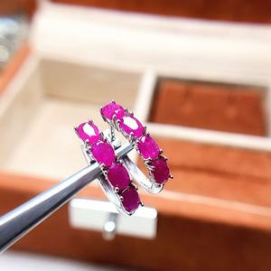 <span class=keywords><strong>Pendientes</strong></span> de aro de moda de rubí natural de Plata de Ley 925 de nuevo diseño fábrica al por mayor para uso diario - Product Image 2