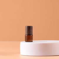 Flacon roll-on en verre ambré de 1 ml, 2 ml, 3 ml, 5 ml avec bouchon en bois, conteneur pour huile essentielle, flacon d'échantillon de parfum