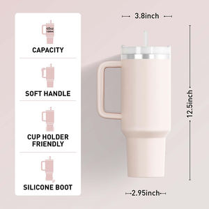 Vacuum Cup WIth Straw Portable Stainless Steel Double Layer Flask Outdoor Thermos Water Bottle Customized - Product Image 4