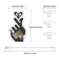 Nouvelle lampe de voiture intelligente à capteur de geste avec néon en forme de cœur à 4 couleurs changeantes pour vitre arrière 12V