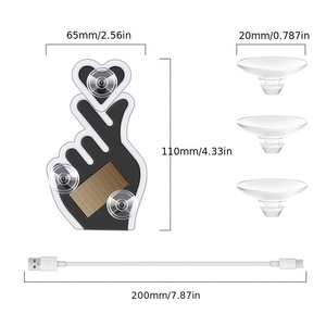 Nouvelle lampe de <span class=keywords><strong>voiture</strong></span> intelligente à capteur de geste <span class=keywords><strong>avec</strong></span> néon en forme de cœur à 4 couleurs changeantes pour vitre arrière 12V - Product Image 6