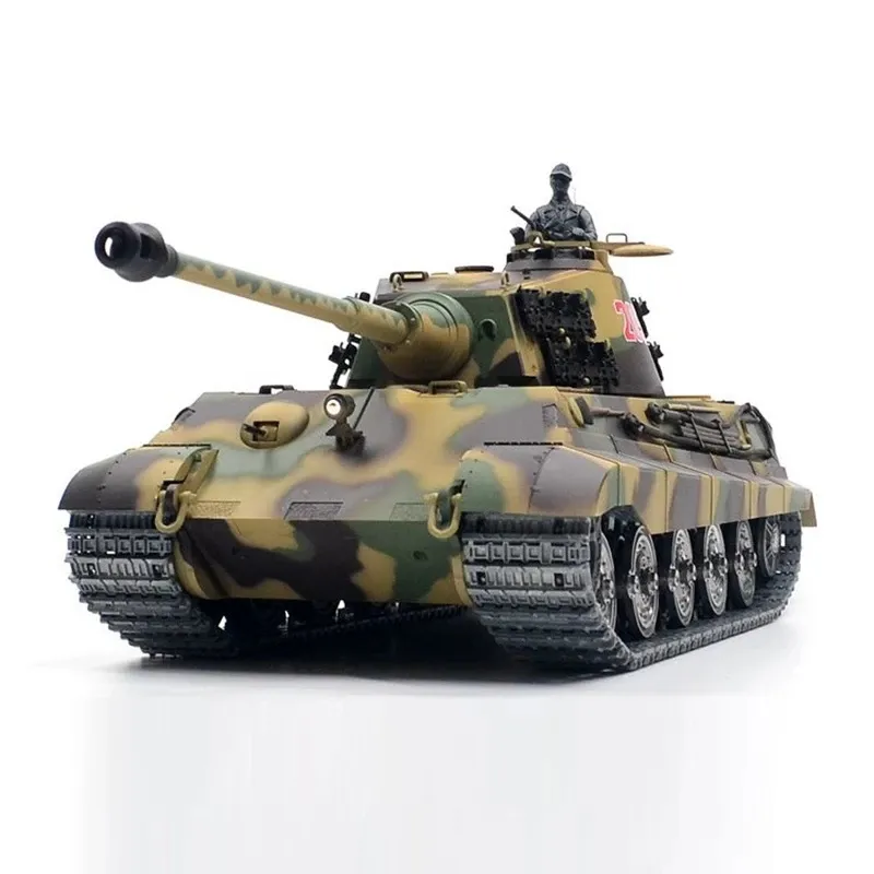 Henglong 1:16 जर्मन राजा टाइगर आर सी भारी टैंक अवरक्त लड़ाई प्रणाली 3888A-1 खिलौने उपहार के साथ सैन्य मॉडल