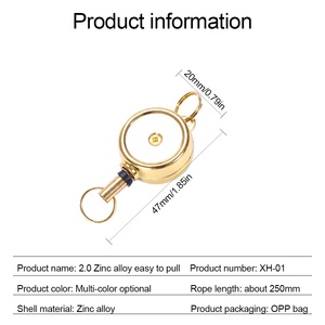 DEYI XH-01 20mm de diamètre, longueur de traction 250mm bobine d'insigne rétractable en alliage de zinc personnalisée pour porte-clés de carte d'identité - Product Image 5