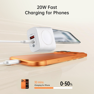 Caricabatterie Rapido PD 30W con Spina EU, Portatile QC3 USB-<span class=keywords><strong>C</strong></span> Type-<span class=keywords><strong>C</strong></span> per <span class=keywords><strong>iPhone</strong></span>, <span class=keywords><strong>Caricatore</strong></span> Wireless Magnetico Certificato per Apple Watch - Product Image 4