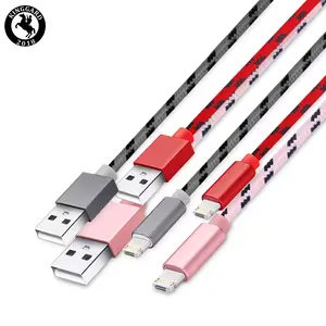 Kabel pengisi daya USB-C, nilon 1M multifungsi 2 in 1 kepang dua sisi kabel data usb mini