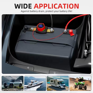 Interrupteur de coupure de batterie à borne latérale en plastique robuste 12V-48V avec voltmètre <span class=keywords><strong>LED</strong></span> pour voiture, camping-car, bateau, VTT, UTV - Product Image 5