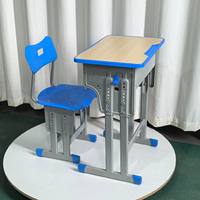 Ensembles de mobilier scolaire personnalisables en gros pour l'école primaire : Bureau et chaise individuels réglables avec bordure en PP