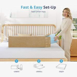 <span class=keywords><strong>Surmatelas</strong></span> en mousse à mémoire de forme Queen de <span class=keywords><strong>2</strong></span> pouces, avec gel rafraîchissant et coussin anti-pression, livré en boîte, essentiels pour les dortoirs - Product Image 4