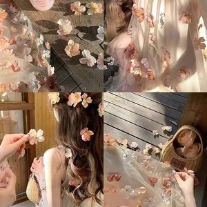 Nhà Máy Trực Tiếp 3D Duyên Dáng Cánh Hoa Thêu Lưới Vải Ren Thoáng Khí Cho Đám Cưới Và Túi Xách - Product Image 5