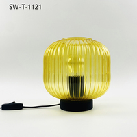 Lampes de décoration de chambre, lampe de table rétro nordique, lampe en métal, lampe en verre, lumière d'intérieur pour la maison