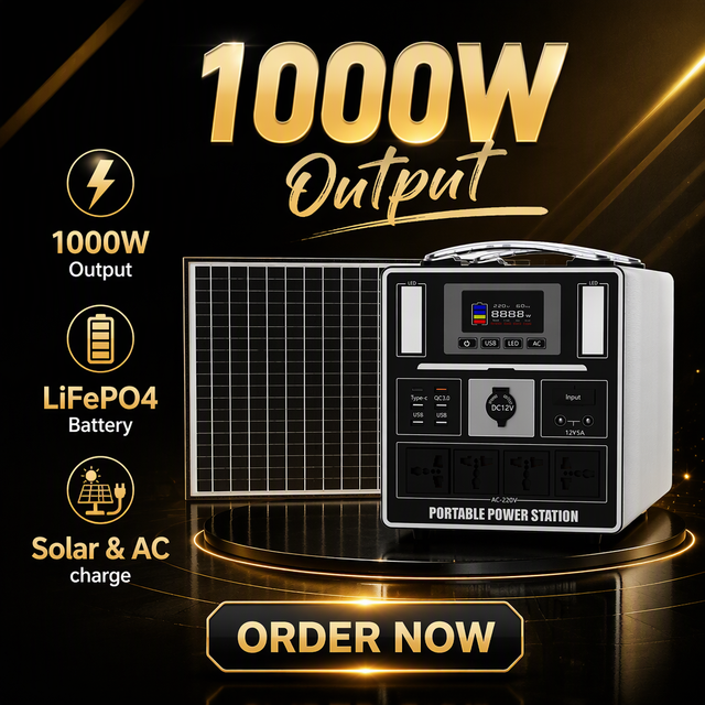 Power Station 500W 1000W 2000W 3000W Lithium Portable Emergency Generator Bank for Camping Hiking Fishing Outdoor Backup Power
